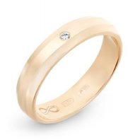 Обручальное кольцо R01-WED-00007-М13310 из красного золота, гладкое