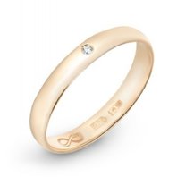 Обручальное кольцо R01-WED-00026-М13318 из красного золота, гладкое