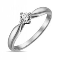 Помолвочное кольцо R01-SOL53-020-G2-М13326 из белого золота, гладкое