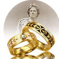 Обручальные кольца S6871 из желтого золота, гладкое и фигурное