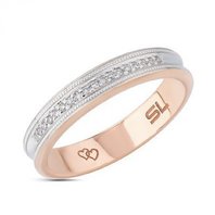 Обручальное кольцо S6882 комбинированное, фигурное