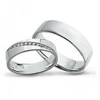 Обручальные кольца S6892 из белого золота, гладкие