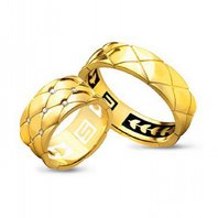 Обручальные кольца S6894 из желтого золота, гладкое и фигурное