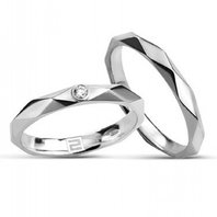 Обручальные кольца S6902 из белого золота, гладкое и фигурное