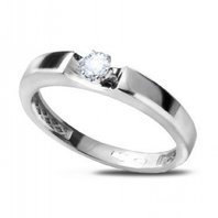 Помолвочное кольцо S6903 из белого золота, гладкое