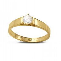 Помолвочное кольцо S6904 из желтого золота, гладкое