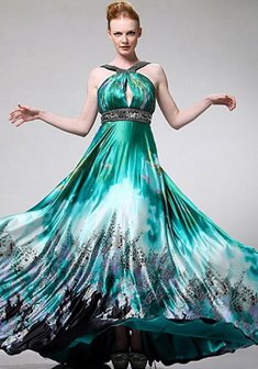 Вечернее платье М48029. В греческом стиле, длинное со шлейфом.