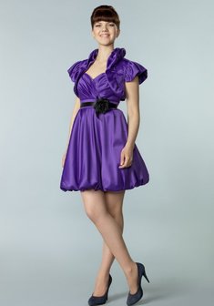 Вечернее платье М48044. С пышной юбкой, короткое без шлейфа.